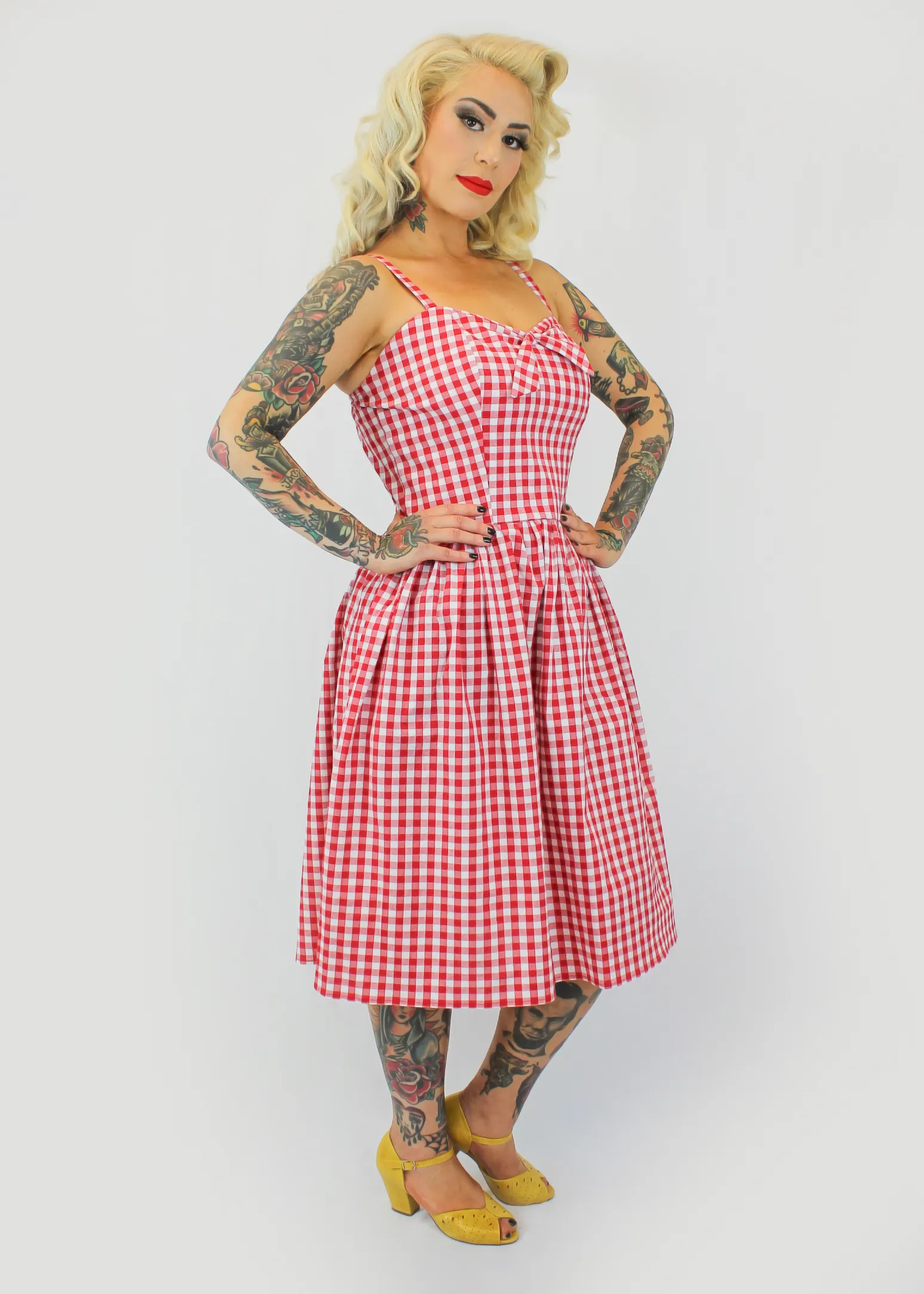 Red Gingham Dress With Adjustable Straps #SGD-RW Comfortable fit
