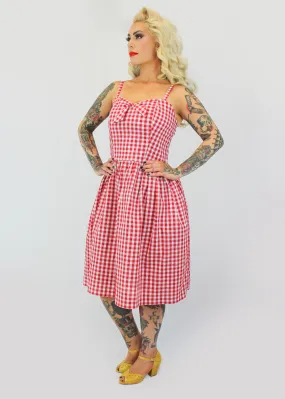 Red Gingham Dress With Adjustable Straps #SGD-RW Gender Free Vibrant Hue