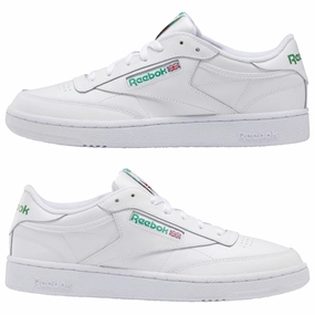 REEBOK AR0456 (100000155) CLUB C 85 MN'S (Medium) White/Green Leather Lifestyle Shoes