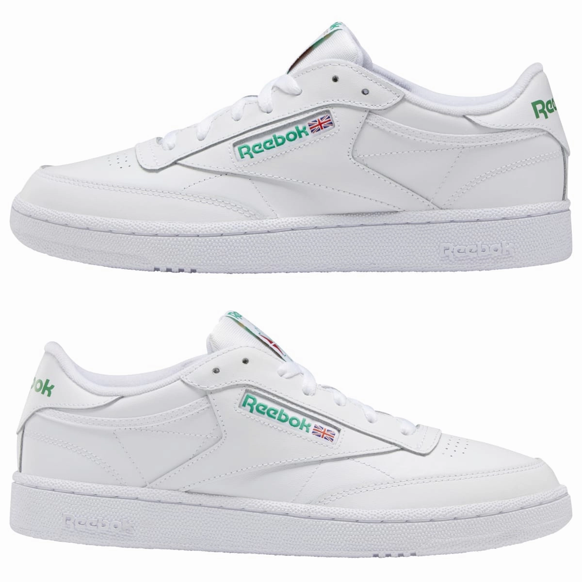 REEBOK AR0456 (100000155) CLUB C 85 MN'S (Medium) White/Green Leather Lifestyle Shoes