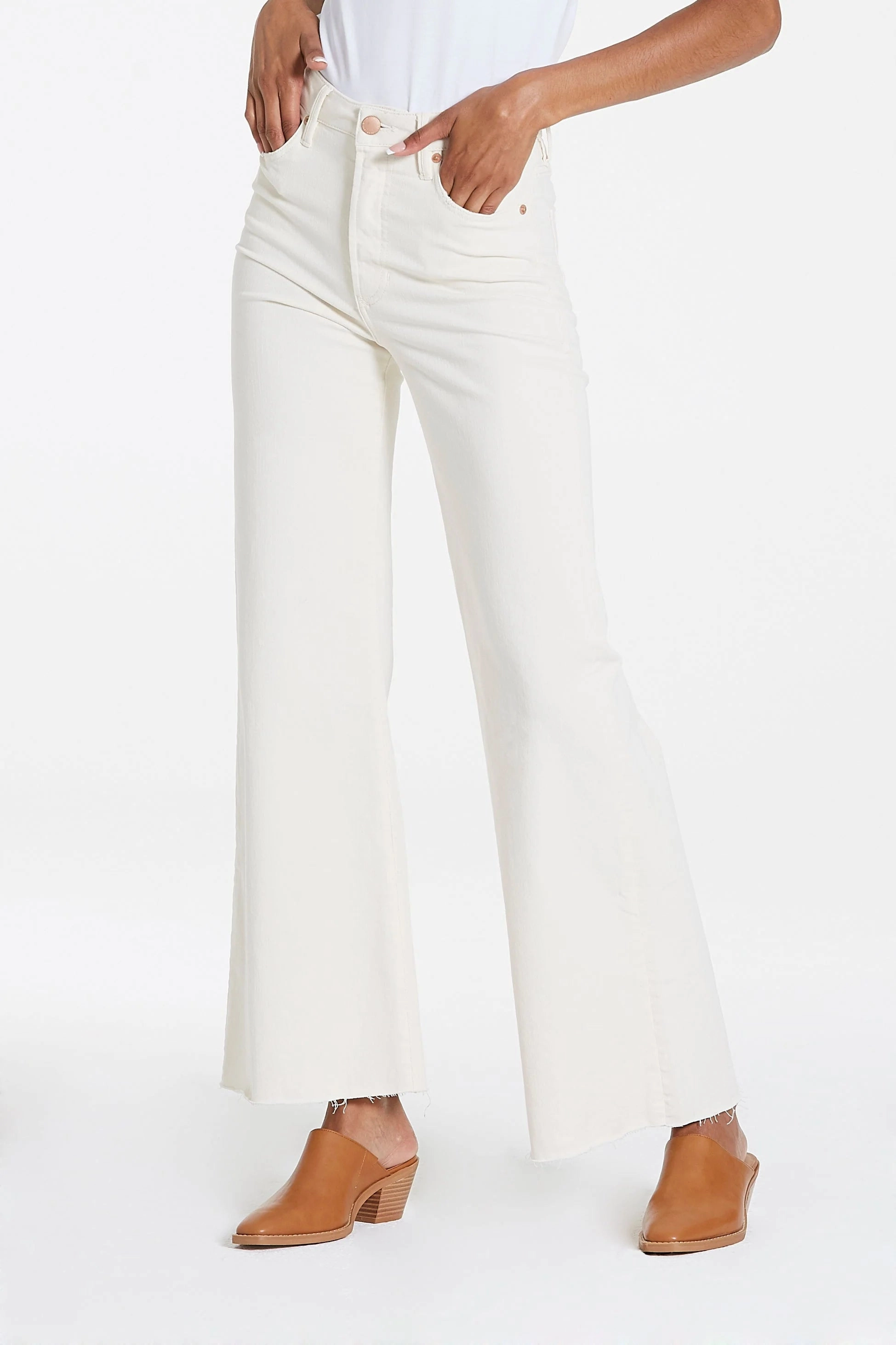Dear John Fiona Wide Leg Jean in Wheat NonFadeFinish