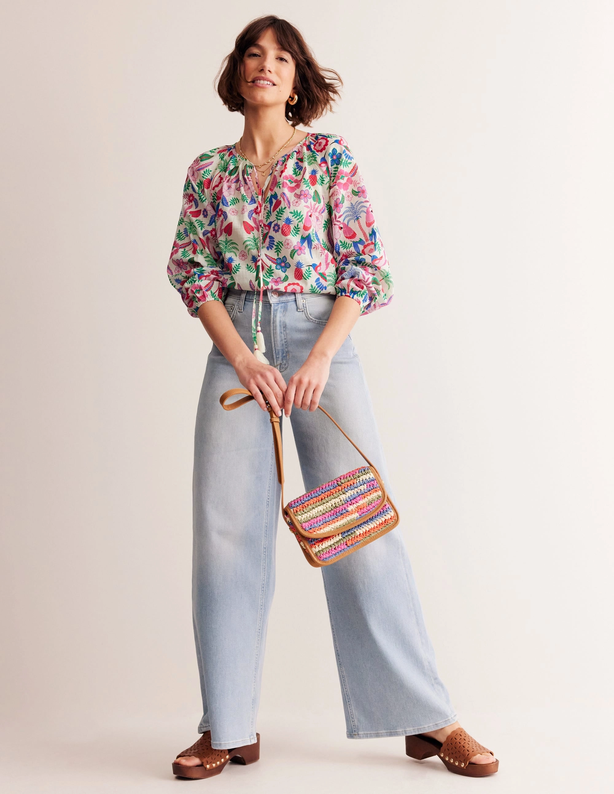 Serena Cotton Blouse-Ivory, Tropic Parrot anti static coating Sporty Sweatshirt