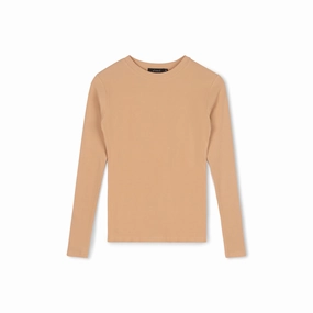 Ribbed Crewneck Tee | Oatmeal Hidden Storage Pockets Butter Soft Handfeel