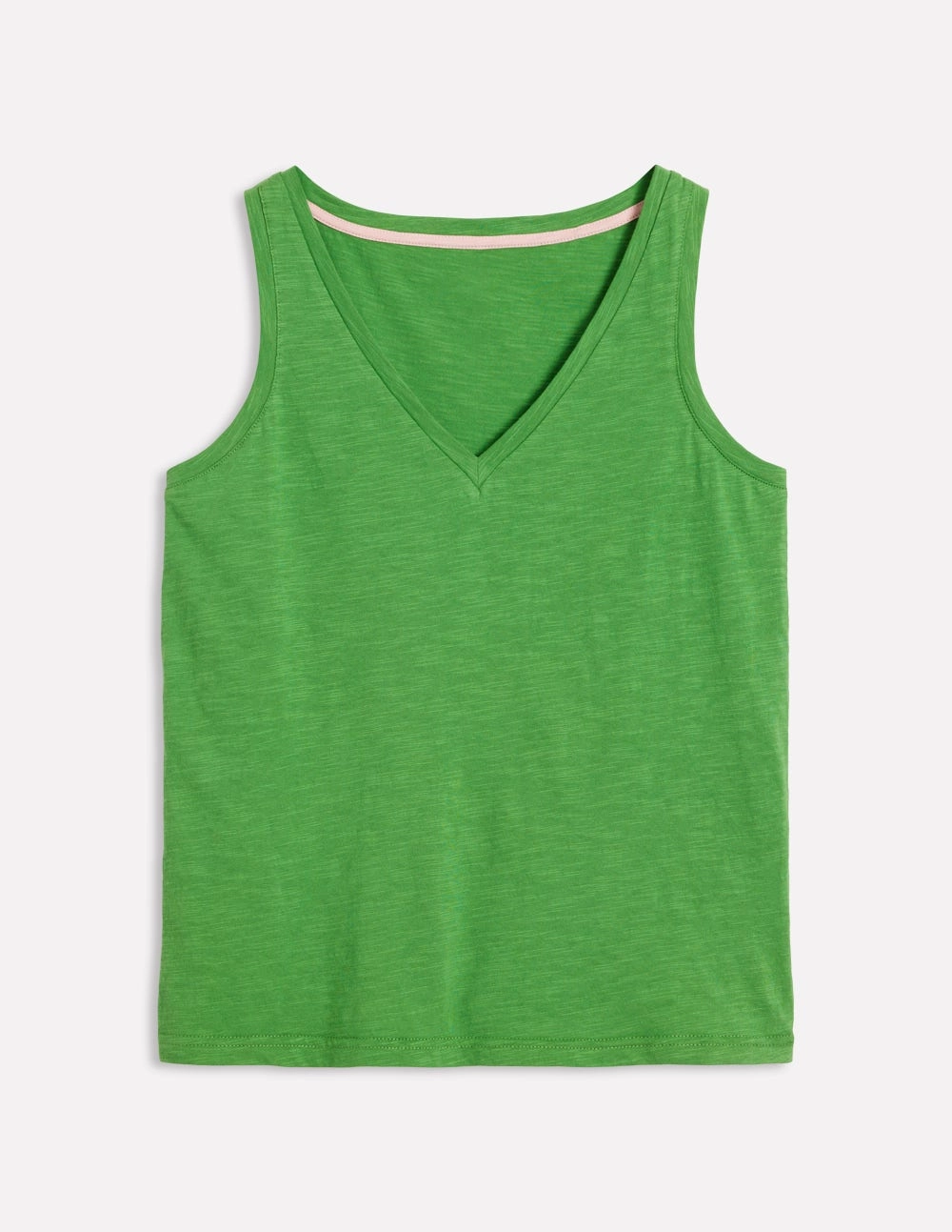 Regular V-Neck Slub Vest-Paradise Green HoodedVersion Wrinkle Free Weave