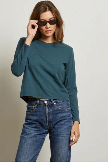 Regular Fit Bruce Long Sleeve Crew Tee in Slate