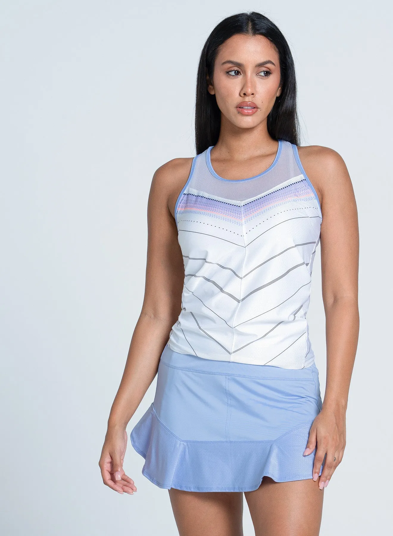 Lavender Love Tie Back Tank LayeredCuff Ribbed Trims