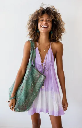 Relaxed Mini Dress In Lavender Chic Layered Wear foldable