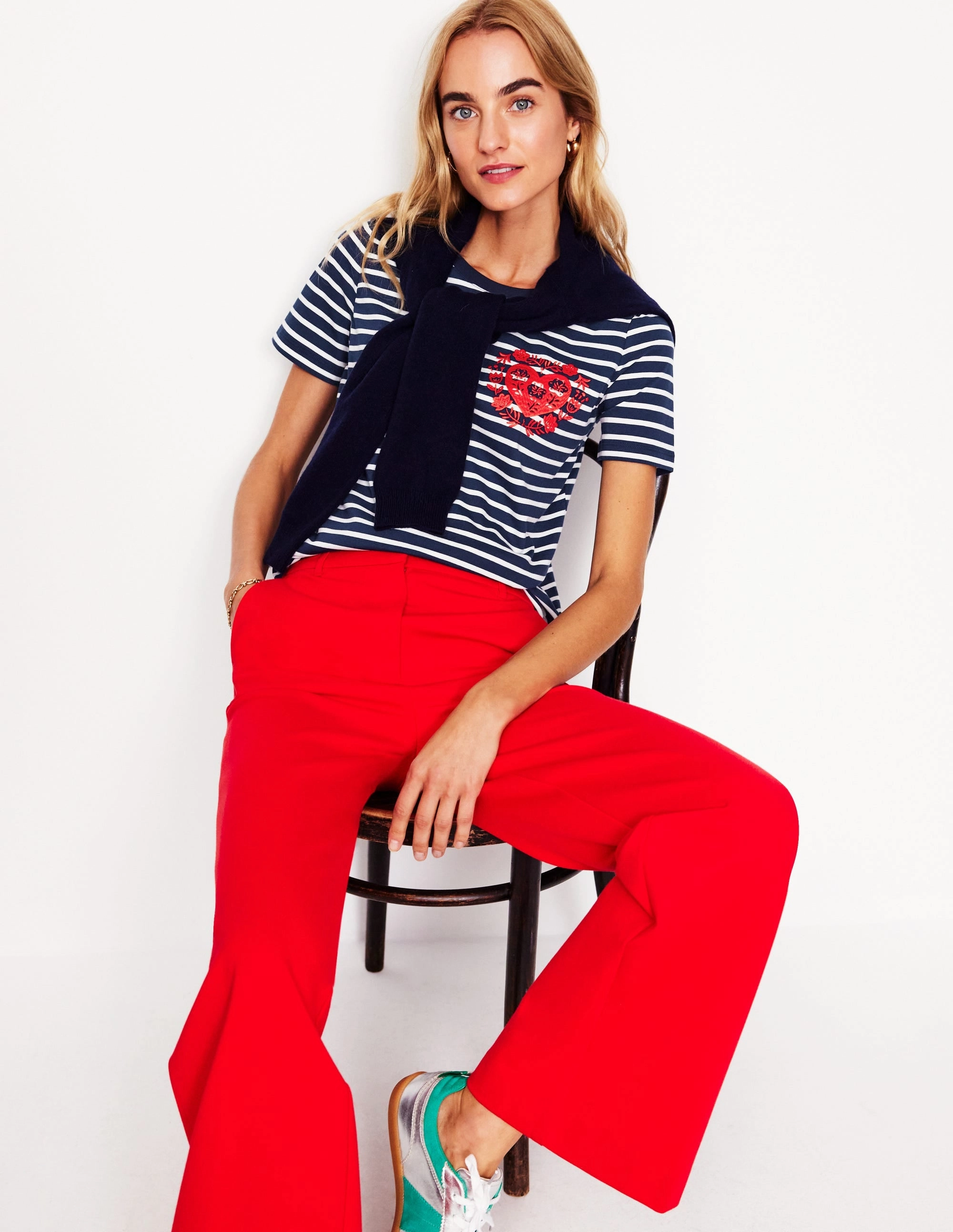 ThermalRegulation Relaxed Novelty T-Shirt-French Navy, Hearts