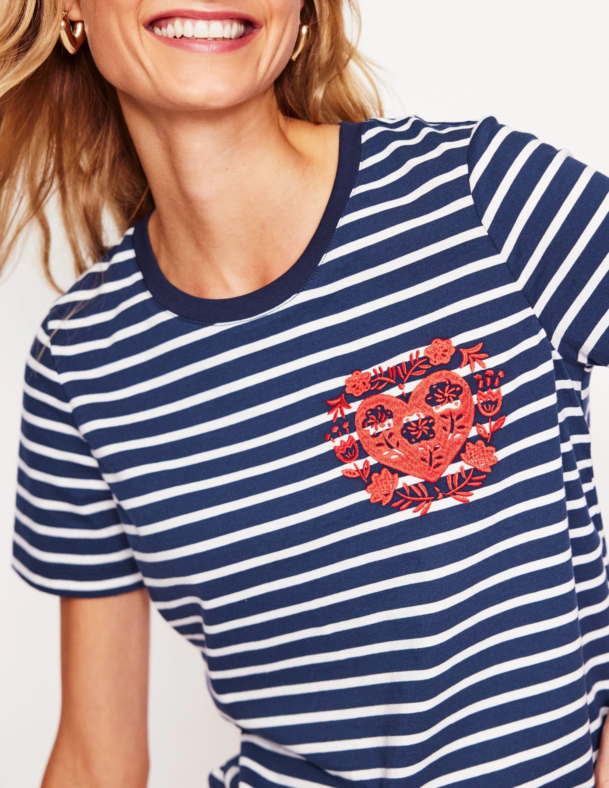 Relaxed Fit Shirt Relaxed Novelty T-Shirt-French Navy, Hearts