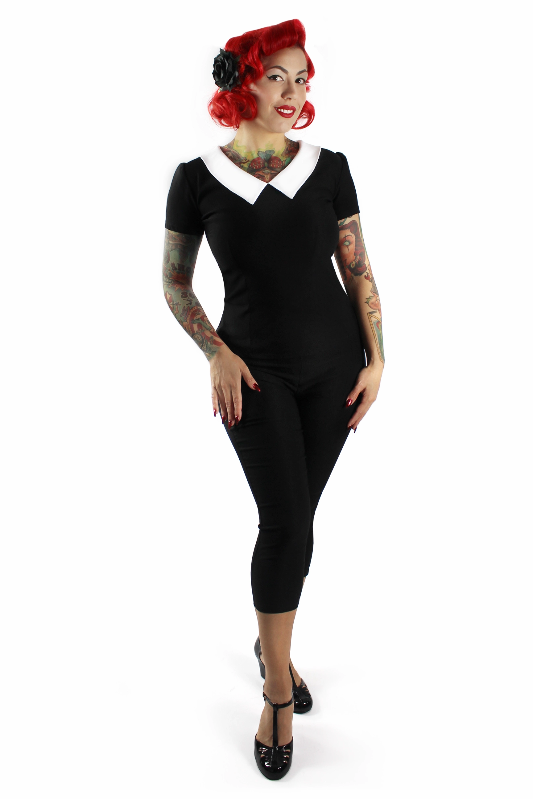 Wednesday Inspired Top XS-3XL #WIT Breathable mesh Rolled Hem Finish