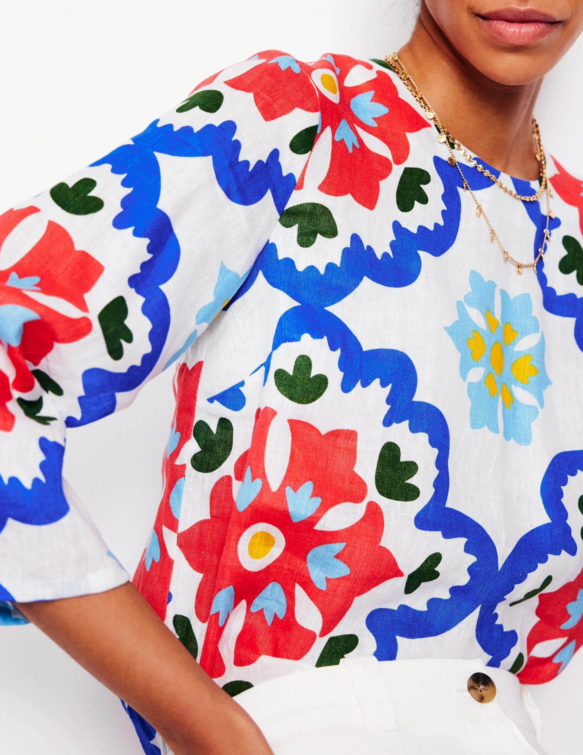 Eco Conscious Packaging AllPurpose Design Fluted Sleeve Linen Top-Ivory, Bloom Geo