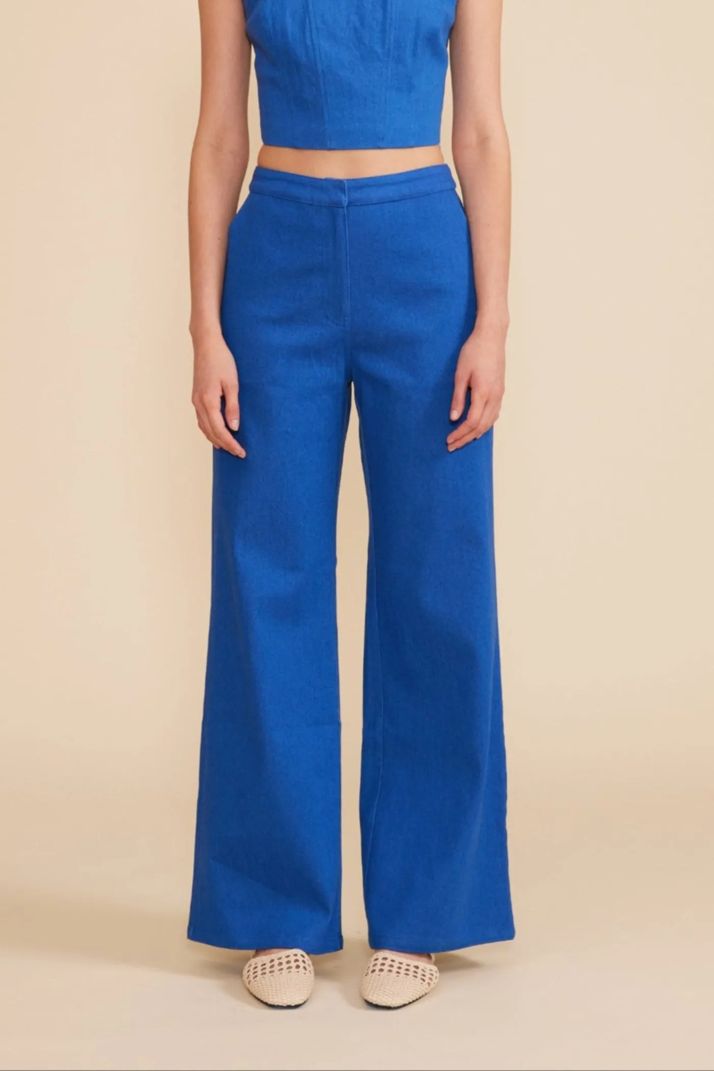Agile Fit RENNA WIDE LEG BLUE PANTS