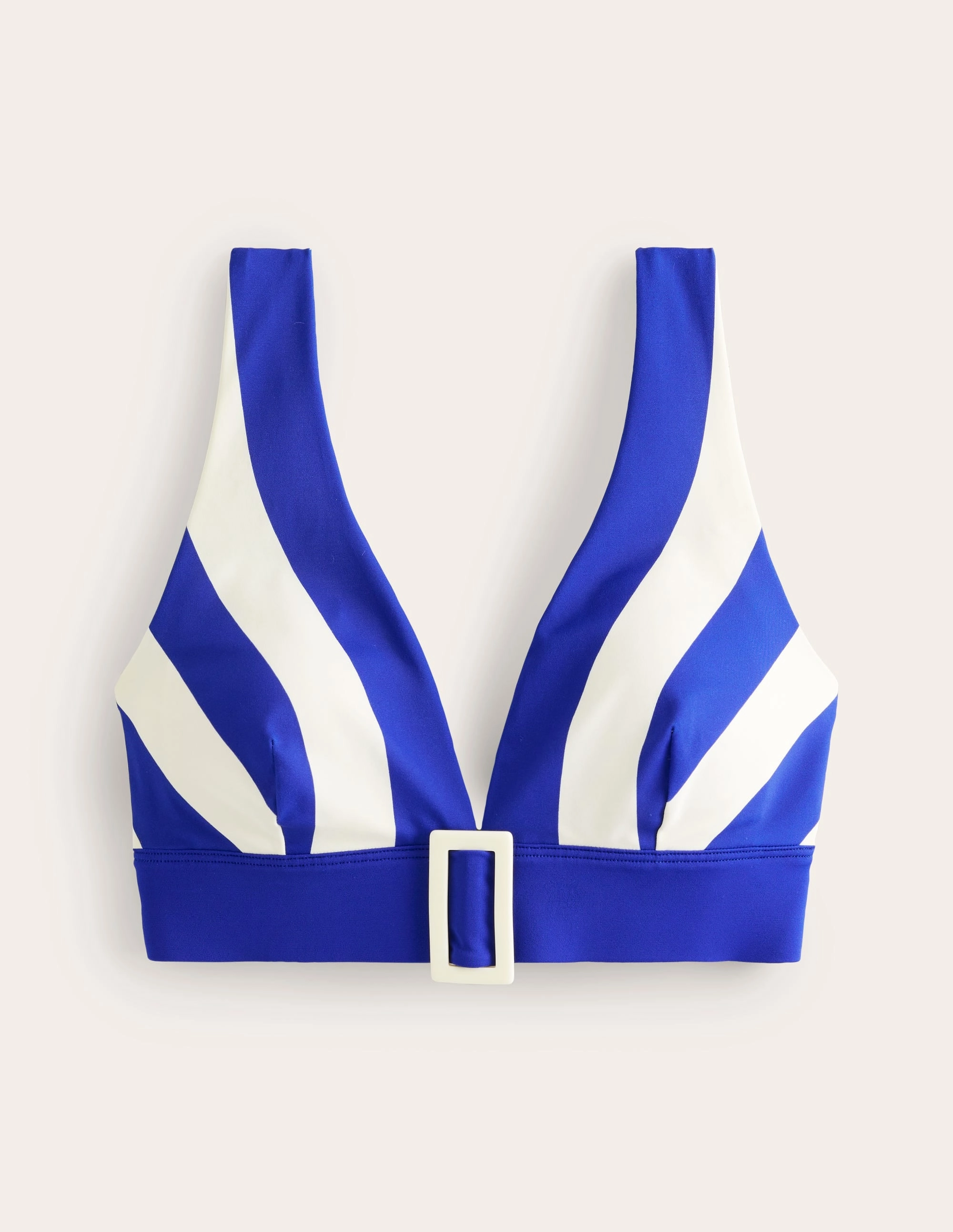 Resin Buckle Bikini Top-Blue/ Ivory Stripe Holiday Packing Hydration Wicking Lining