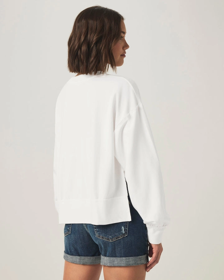 Hayden Pullover Sweatshirt in White Soft Material