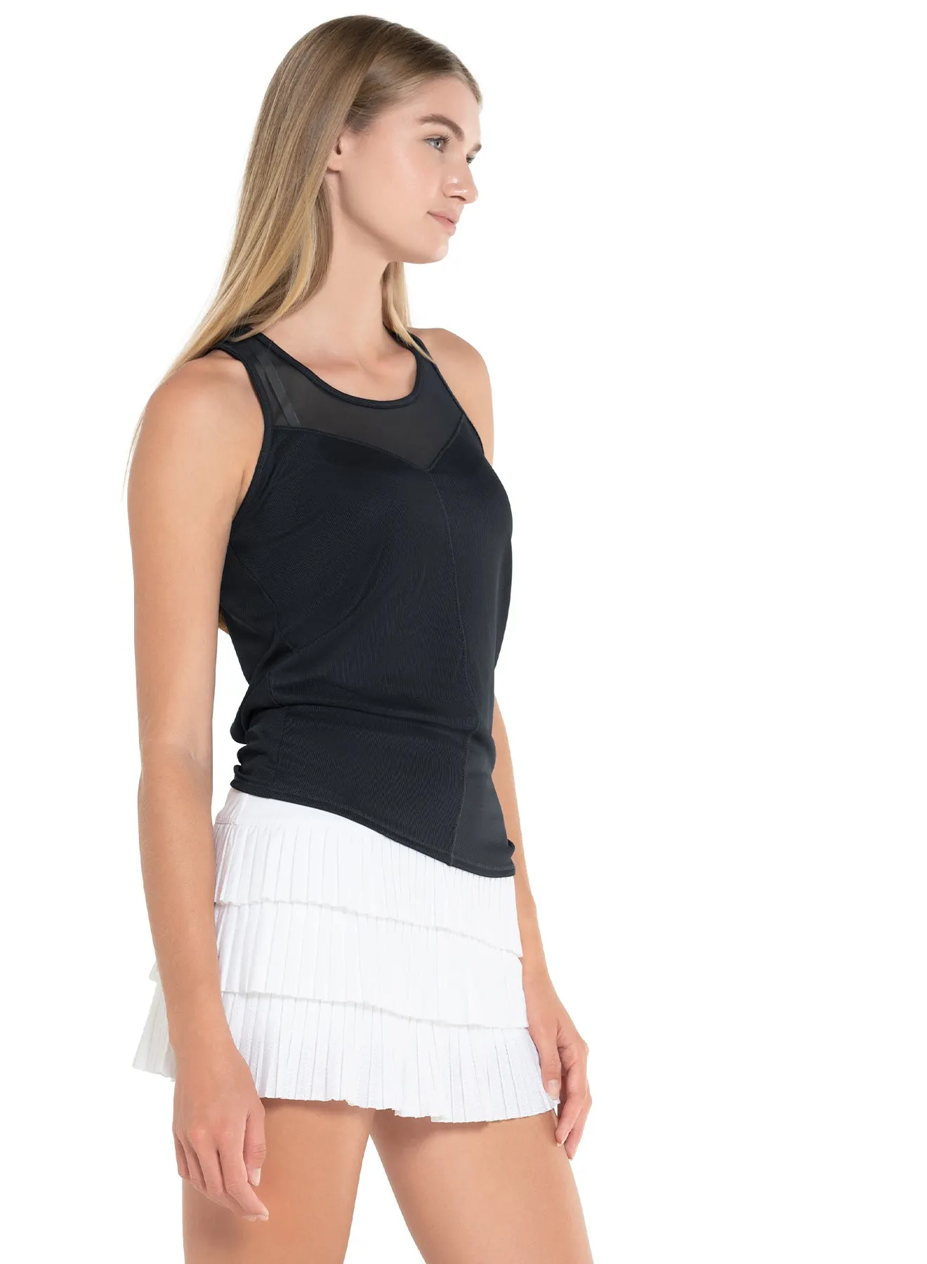 Rib Tie Back Tank MoistureWickingTechnology Contrast Stitch Detailing