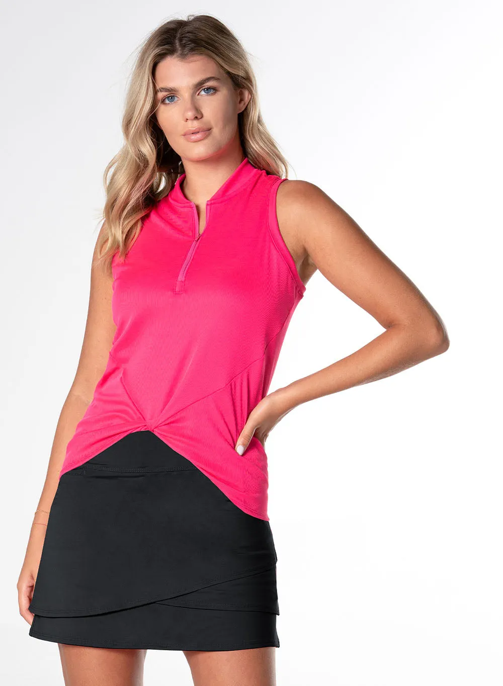 Active Look Twist It Up Zip Tank