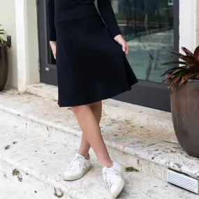 Travel Style Ribbed Me Skirt | Black