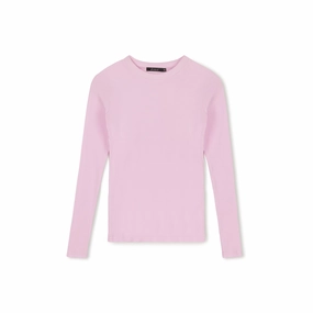 Cozy Sweatshirt Convertible Sleeve Adaptation Ribbed Crewneck Tee | Lavender