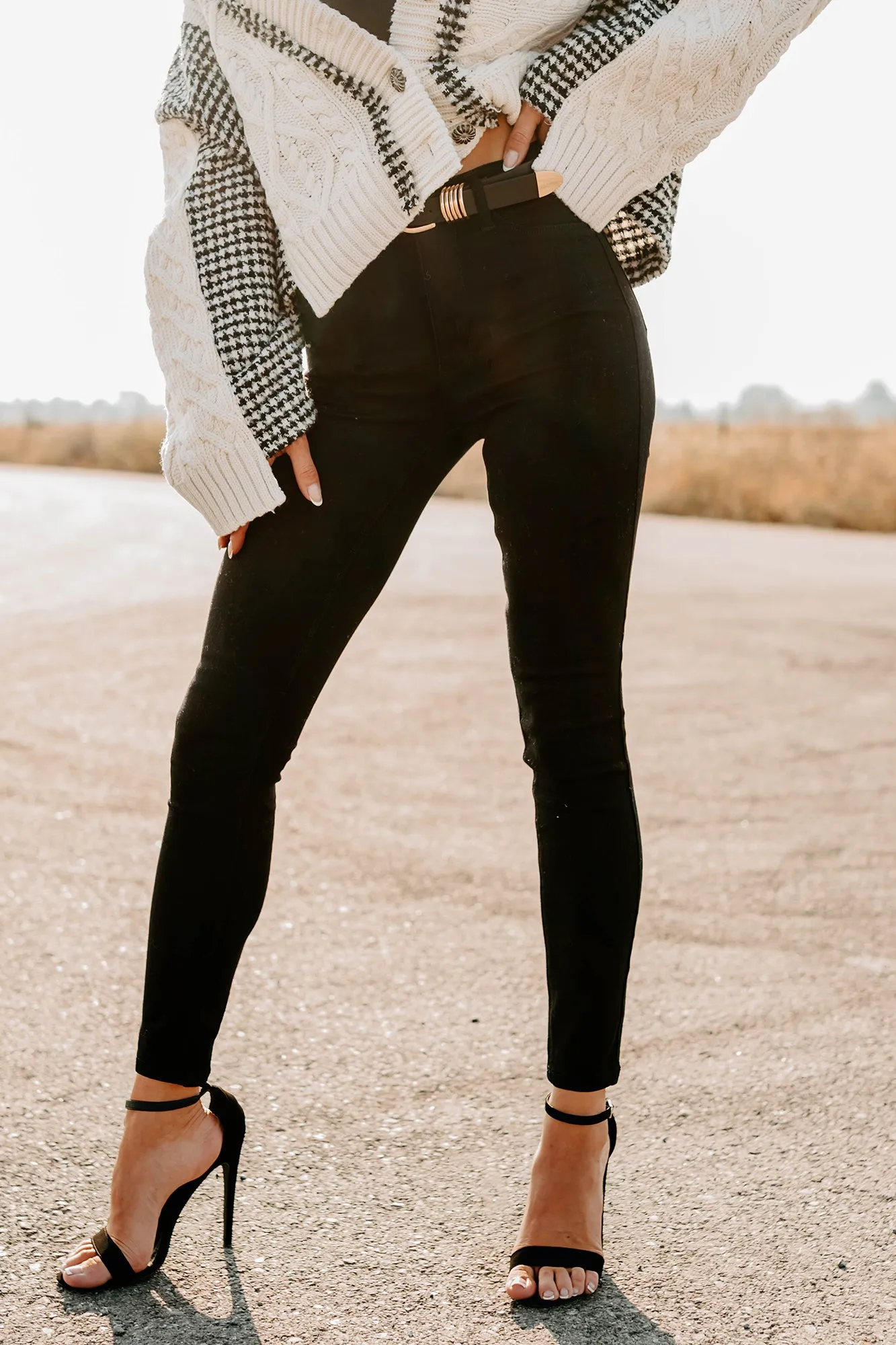 LightweightFabric Rogue High Rise Super Skinny Cello Jeans (Black)