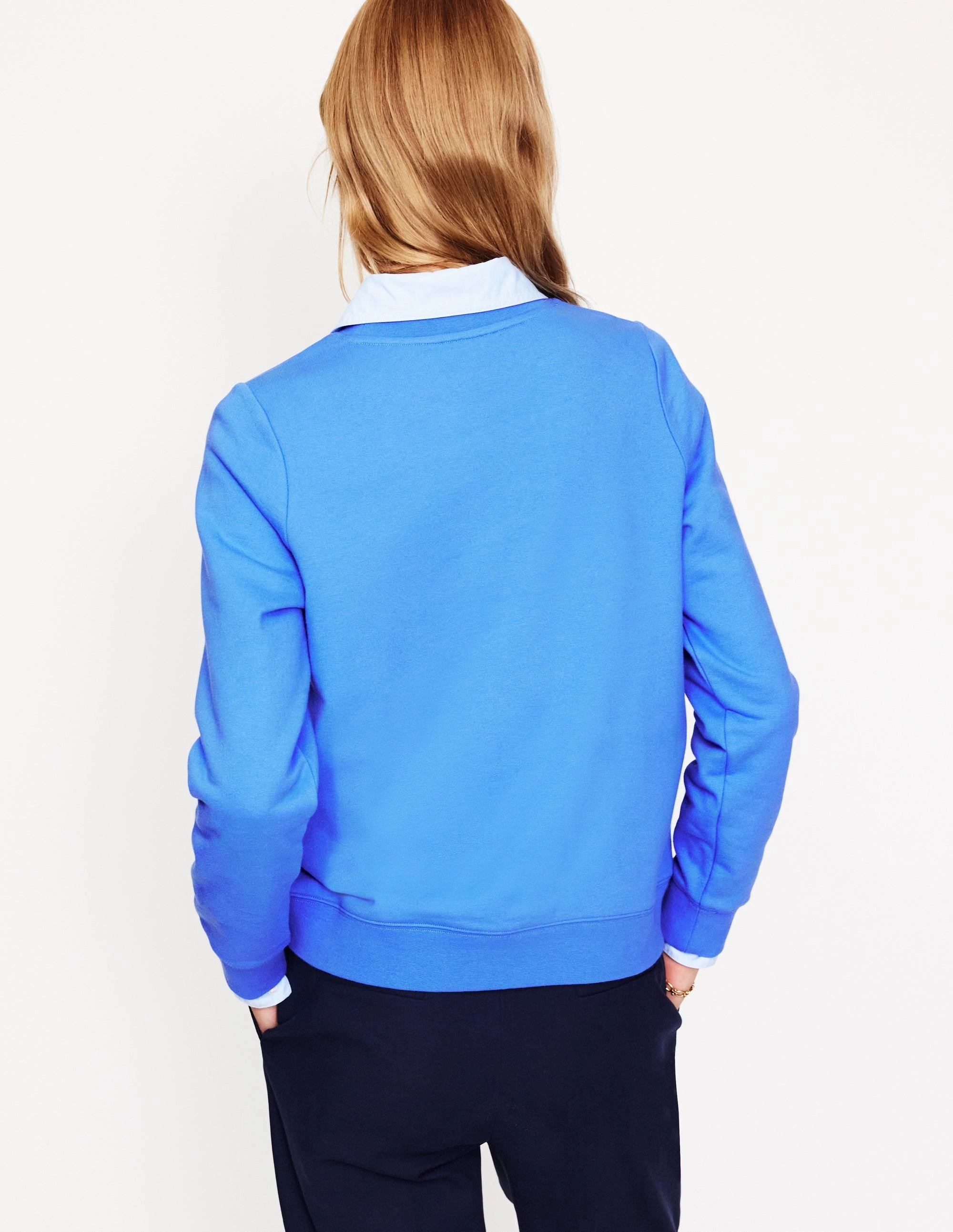 MoistureWickingTechnology MultiPurposeUtility Hannah Embroidered Sweatshirt-Peacock Plume Blue, Hearts