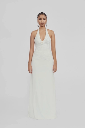 Elegant Mood Ruffle Detail Roman Off White