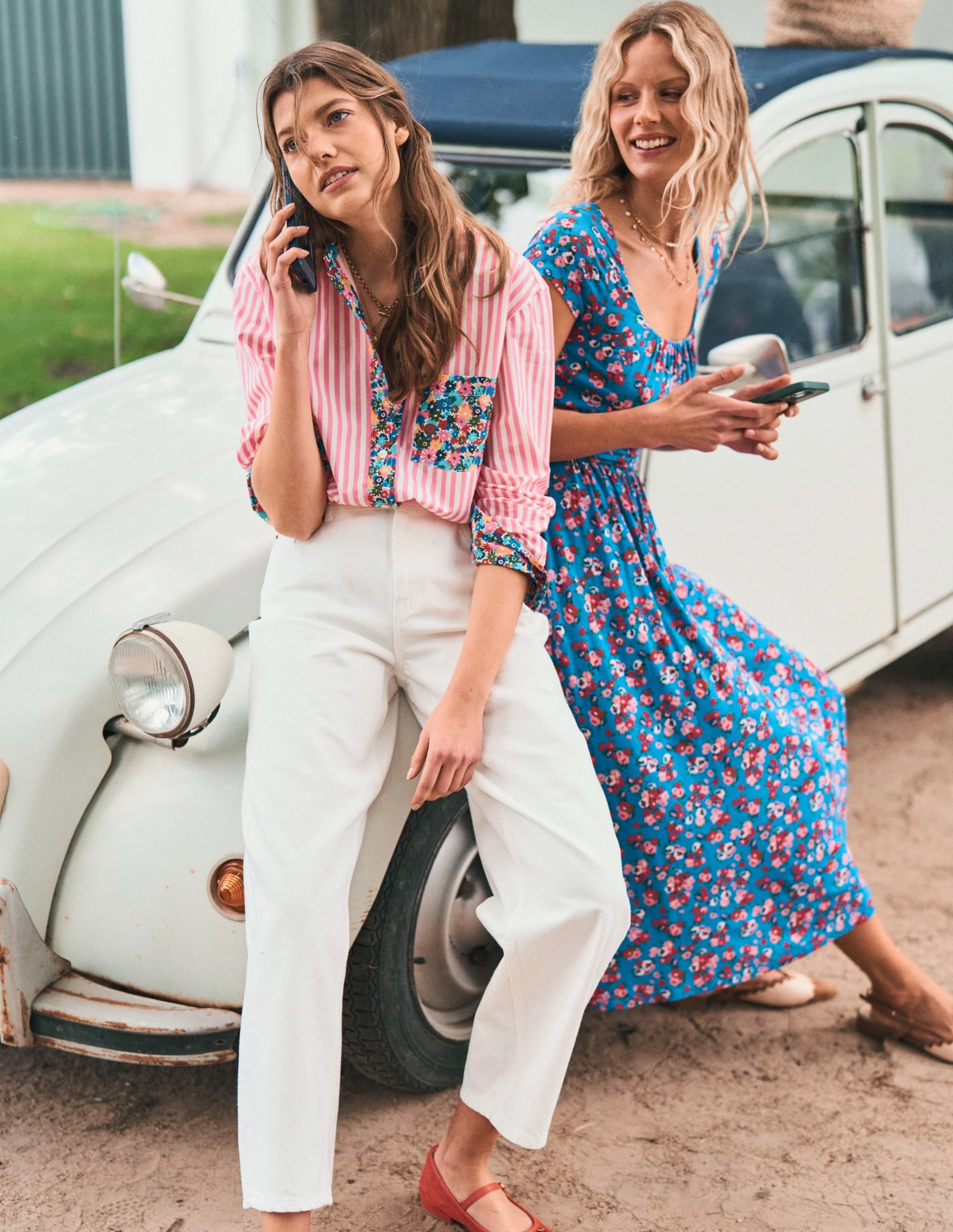 Sadie Relaxed Cotton Shirt-Multi, Paintbox Ditsy UVProtection