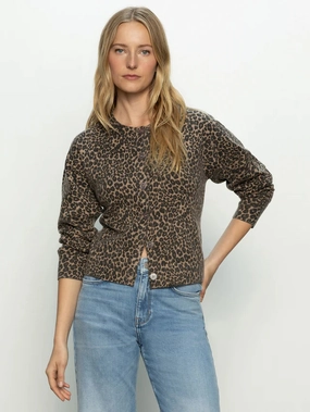 ButtonlessClosure Shape Retention Fabric Sanctuary Must-Have Leopard Print Cardi