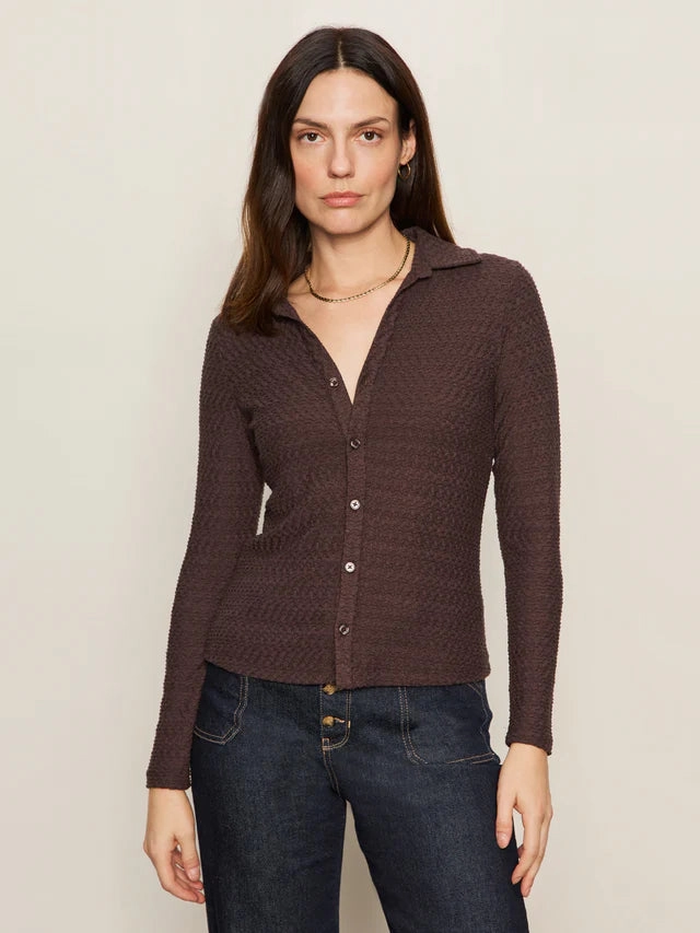 Ribbed Trims NonScratchyLining Sanctuary Textured Knit Dreamgirl Top in Semi Sweet