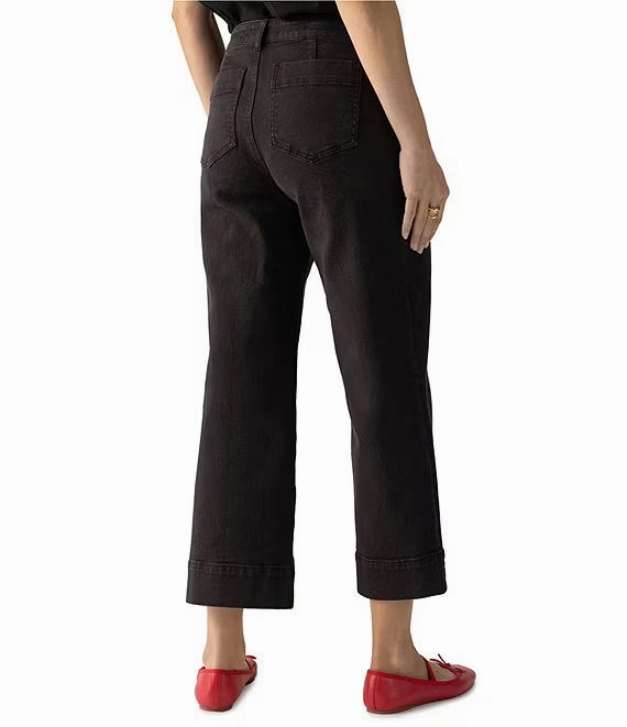 Sanctuary The Marine Standard Rise Jeans in Obsidian Convertible Collar DurableWeave