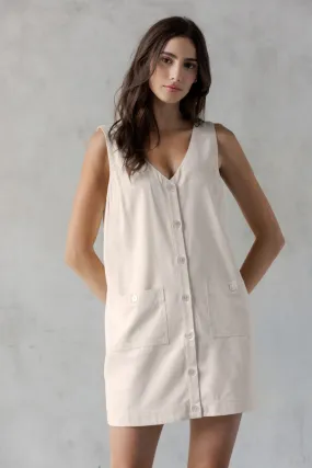 Light Motion SANDY BUTTON FRONT UTILITY MINI DRESS