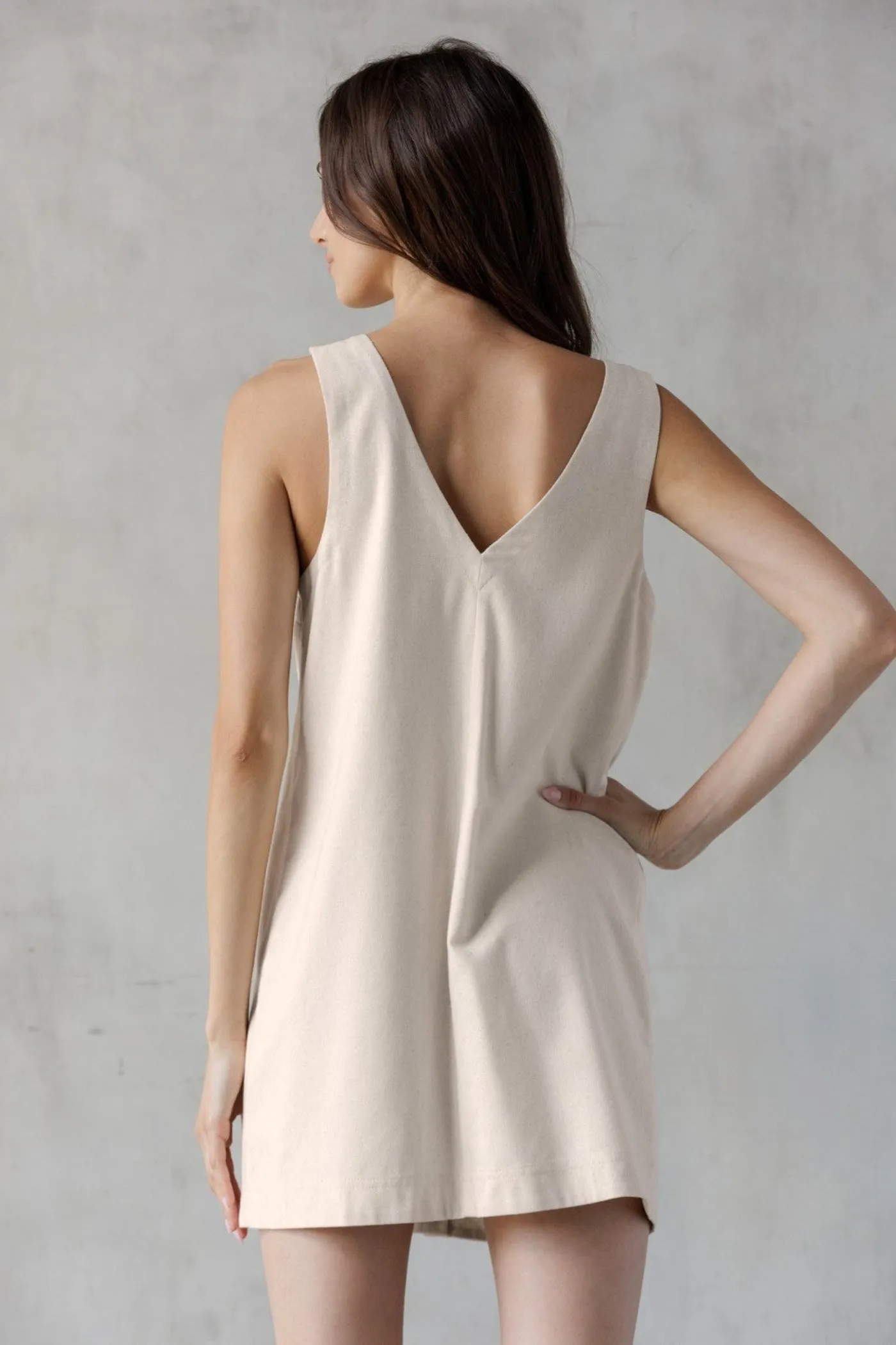 Flattering Layers SANDY BUTTON FRONT UTILITY MINI DRESS