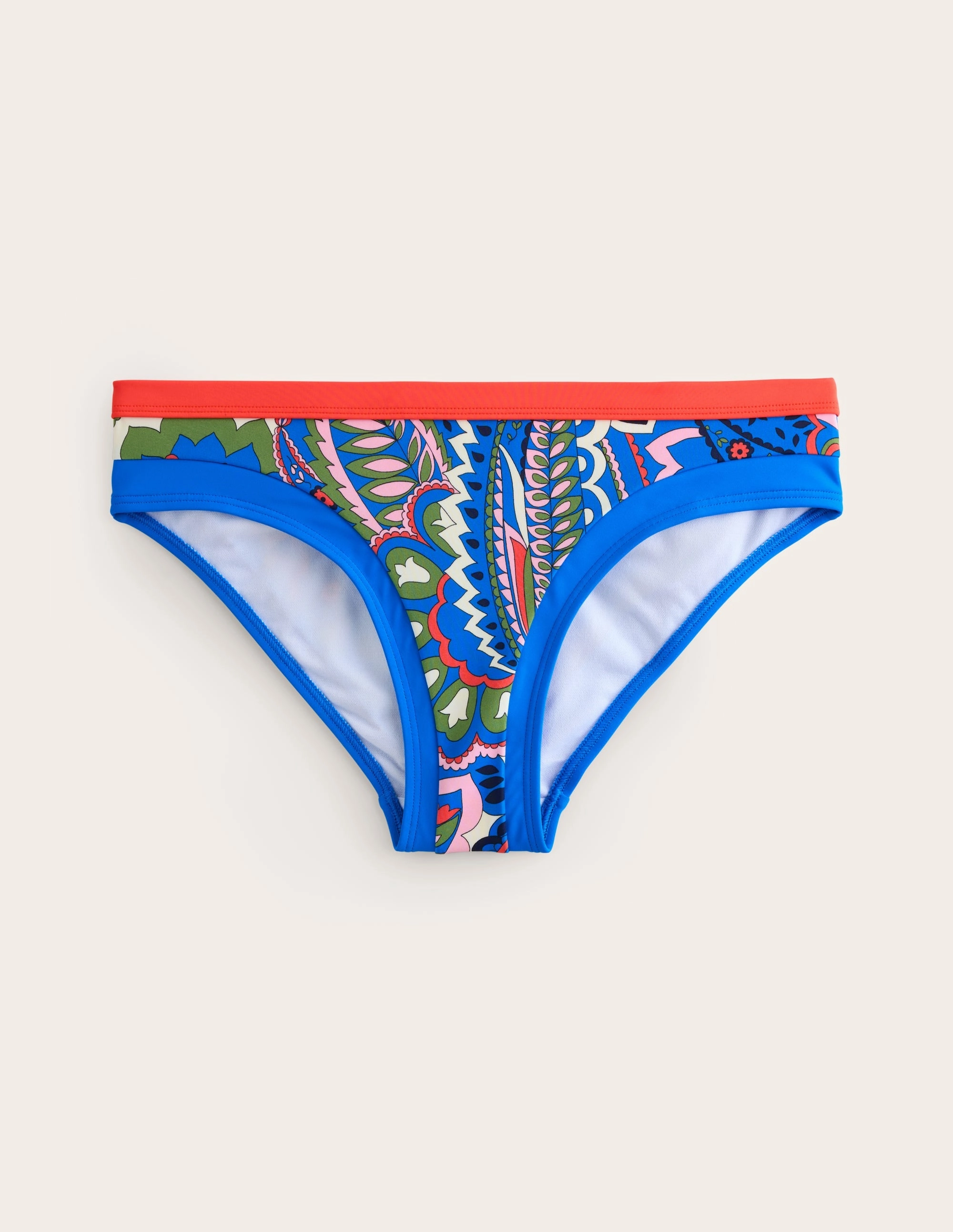 Santorini Bikini Bottoms-Blue, Foliage Paisley Outdoor Adventure