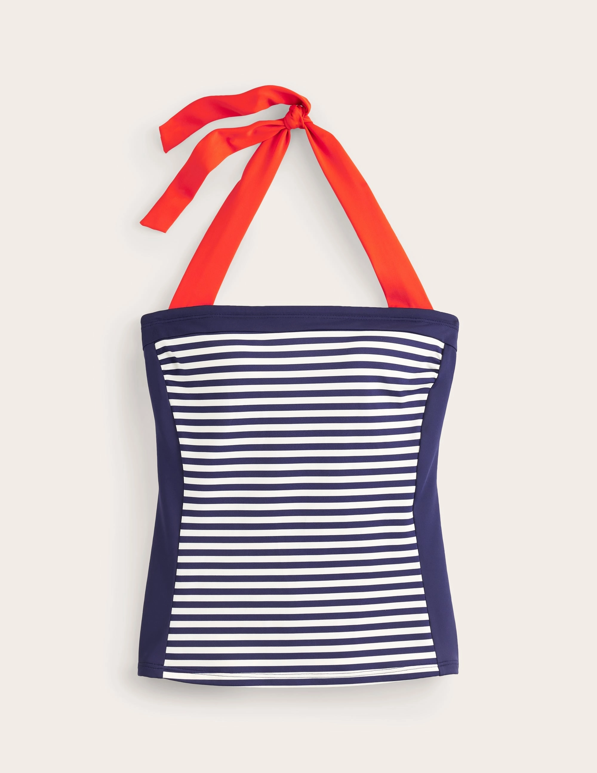 Santorini Tankini Top-Red, Navy Stripe Snag Proof Edges Water Gear