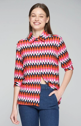 QuickPackFoldableDesign QuickDry Texture Sara Shirt in Ondas Punto Print