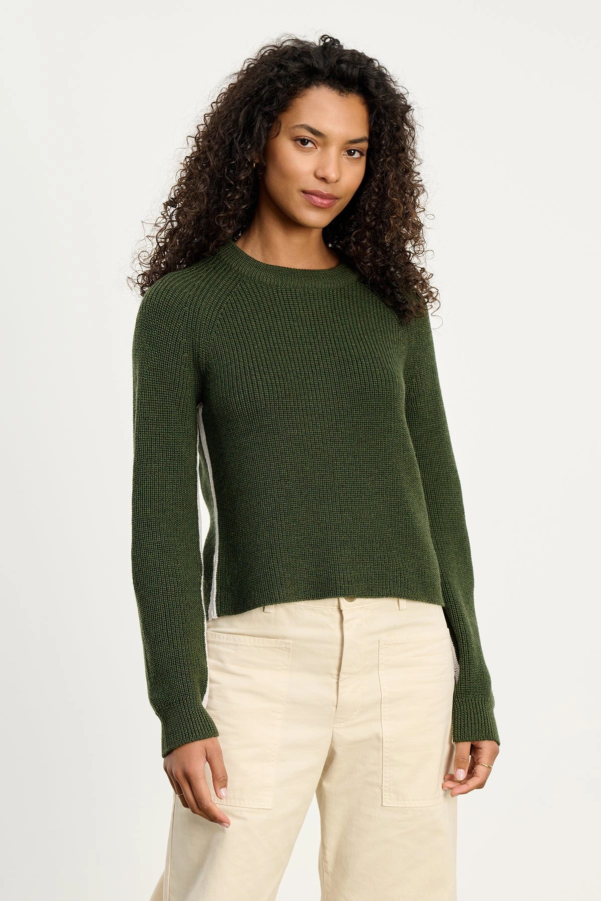 Durable Reinforced Shoulders Savannah Long Sleeve Crew Neck in Pine