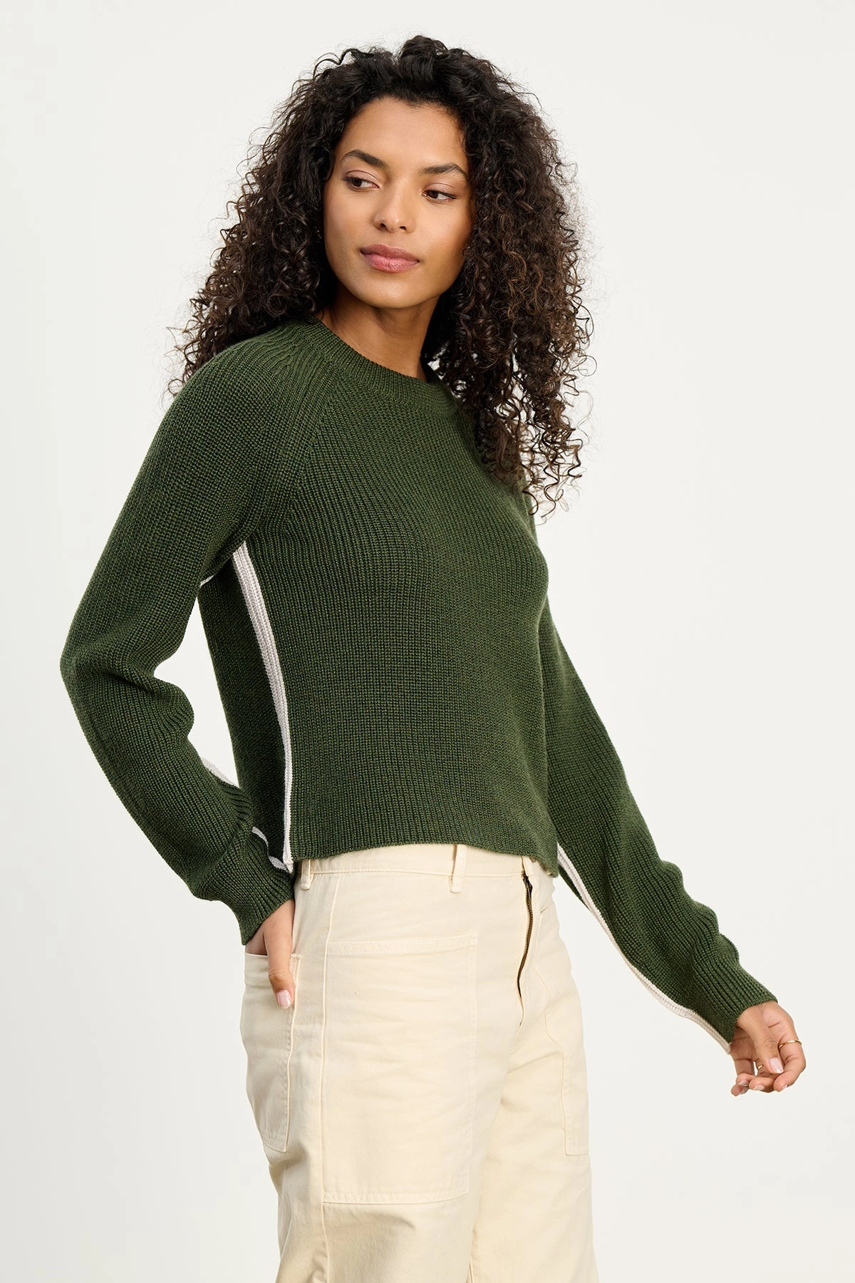 Reinforced Hems OdorResistantTreatment Savannah Long Sleeve Crew Neck in Pine