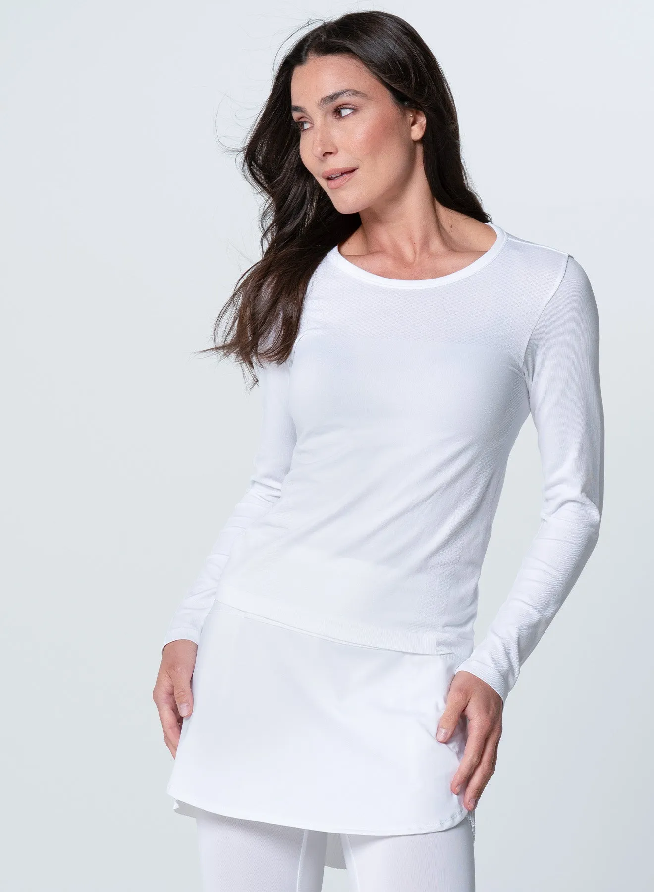 Seamless Long Sleeve Friction Resistant Shoulder Neutral Tone Stitching