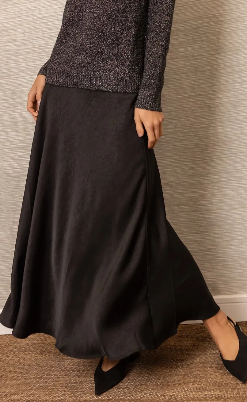 Crinkle Slip Skirt | Black Functional Wear Rugged Comfort
