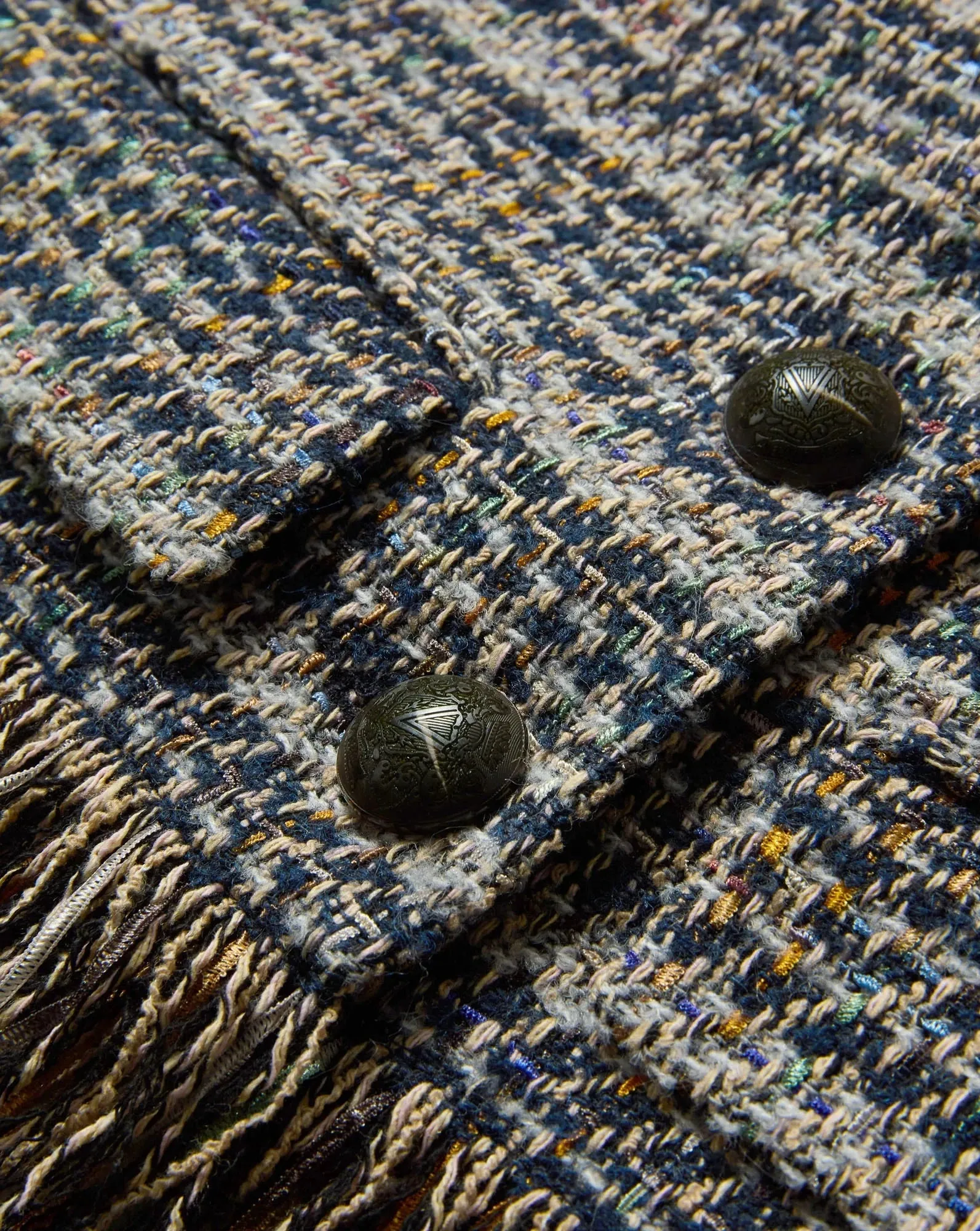 Develop Lyons Fringe Jacket Navy Multi