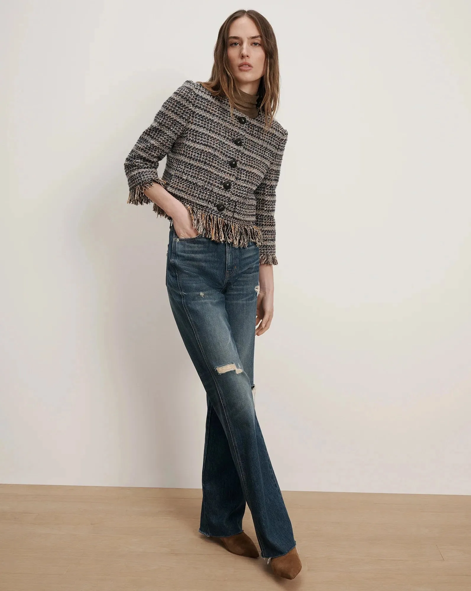 Time Lyons Fringe Jacket Navy Multi