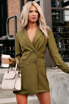 New Career Paths Blazer Romper (Olive) Life Soft Refined touch