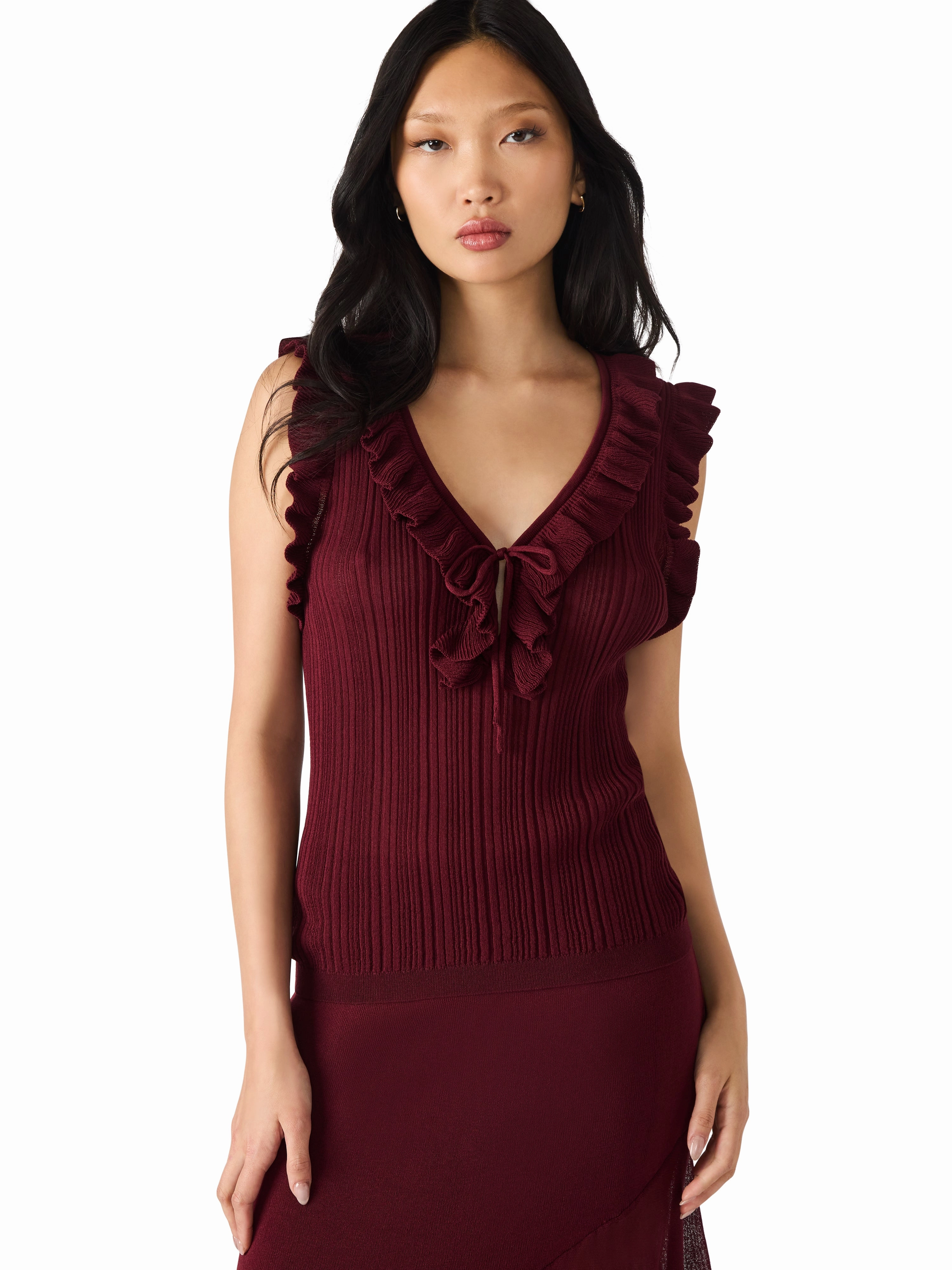 Nataly Sweater in Wine Garment Washed Minimalist Detailing