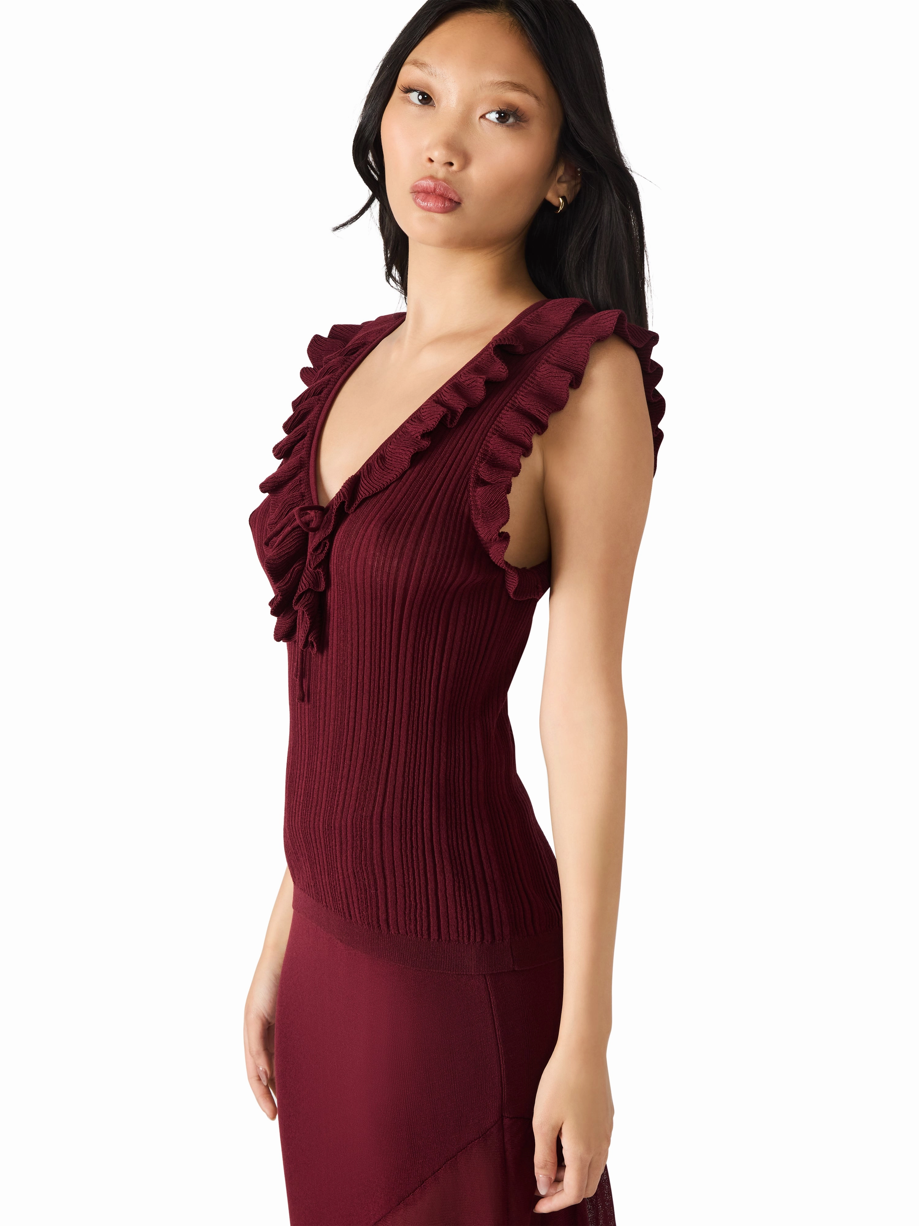 Nataly Sweater in Wine Smooth Seam Transition