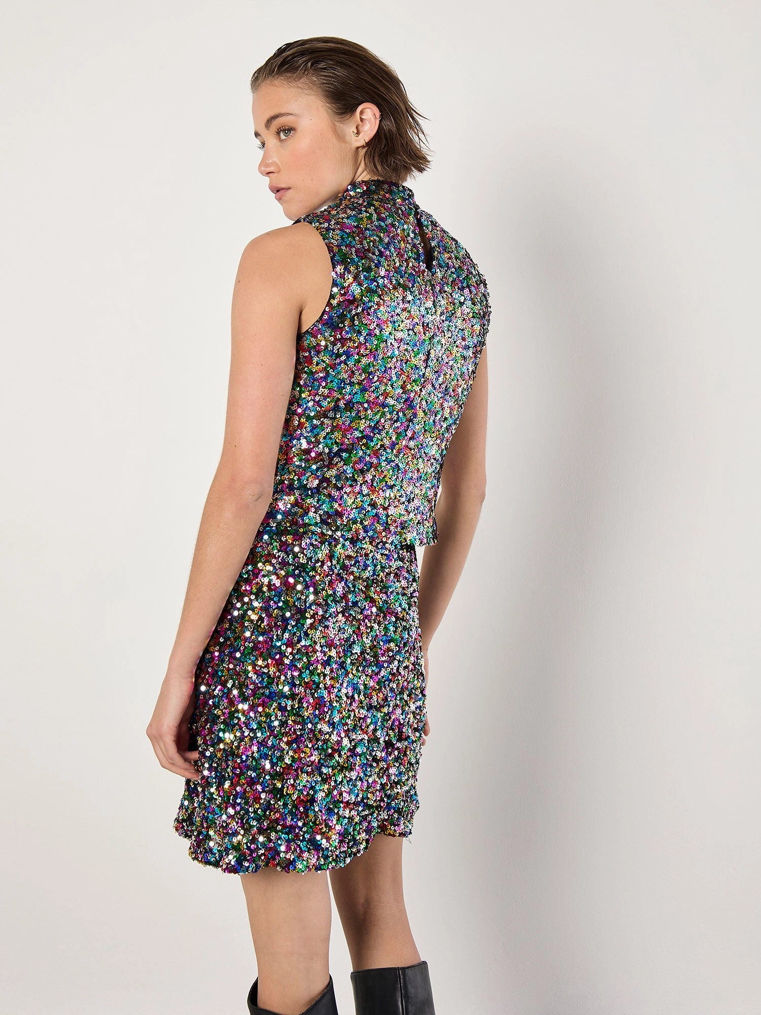 Sequin Tank in Rainbow Hidden Storage Pocket