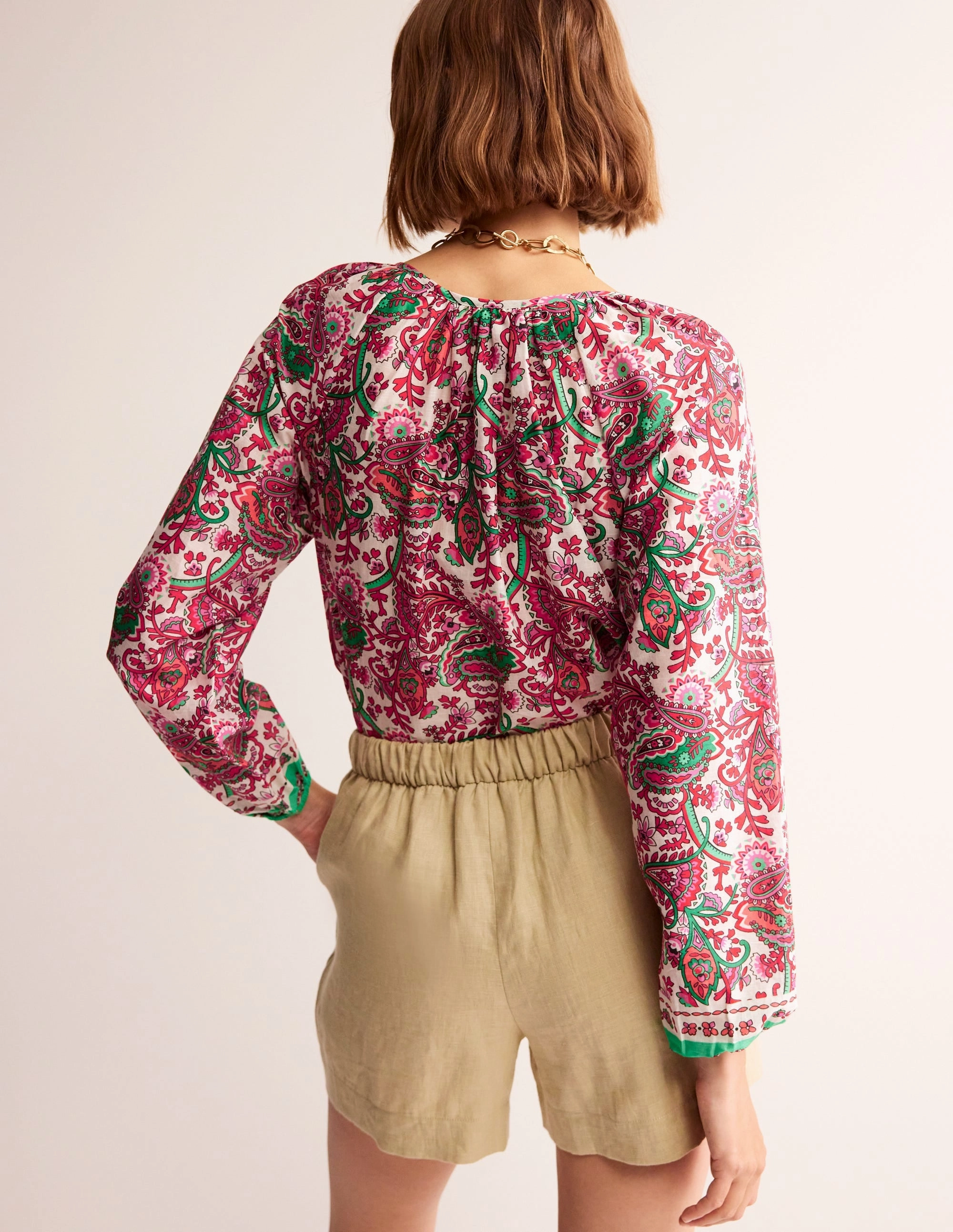 Serena Cotton Blouse-Multi, Fantastical QuickDryTech LayeredPanel