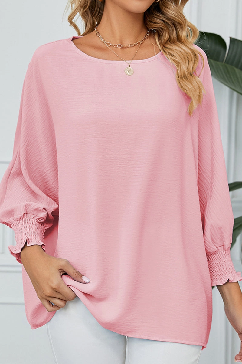 SEVEN QUARTER SLEEVE LOOSE SHIFFON BLOUSE FadeResistant Coating