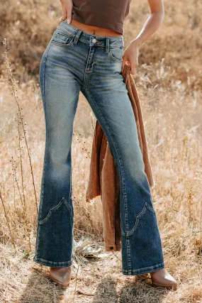 Seymour Mid Rise Western Flare Cello Jeans (Tint) Abrasion Resistant Fabric