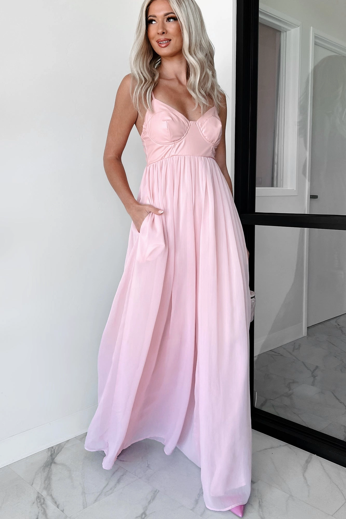 Shades Of Lovely Contrast Top Wide Leg Jumpsuit (Pink) Cool Palette Dreamy Silhouette