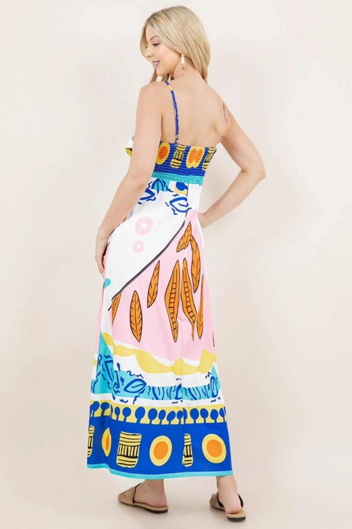 Flared-Hem Urban Classic SHERI PRINT MAXI DRESS