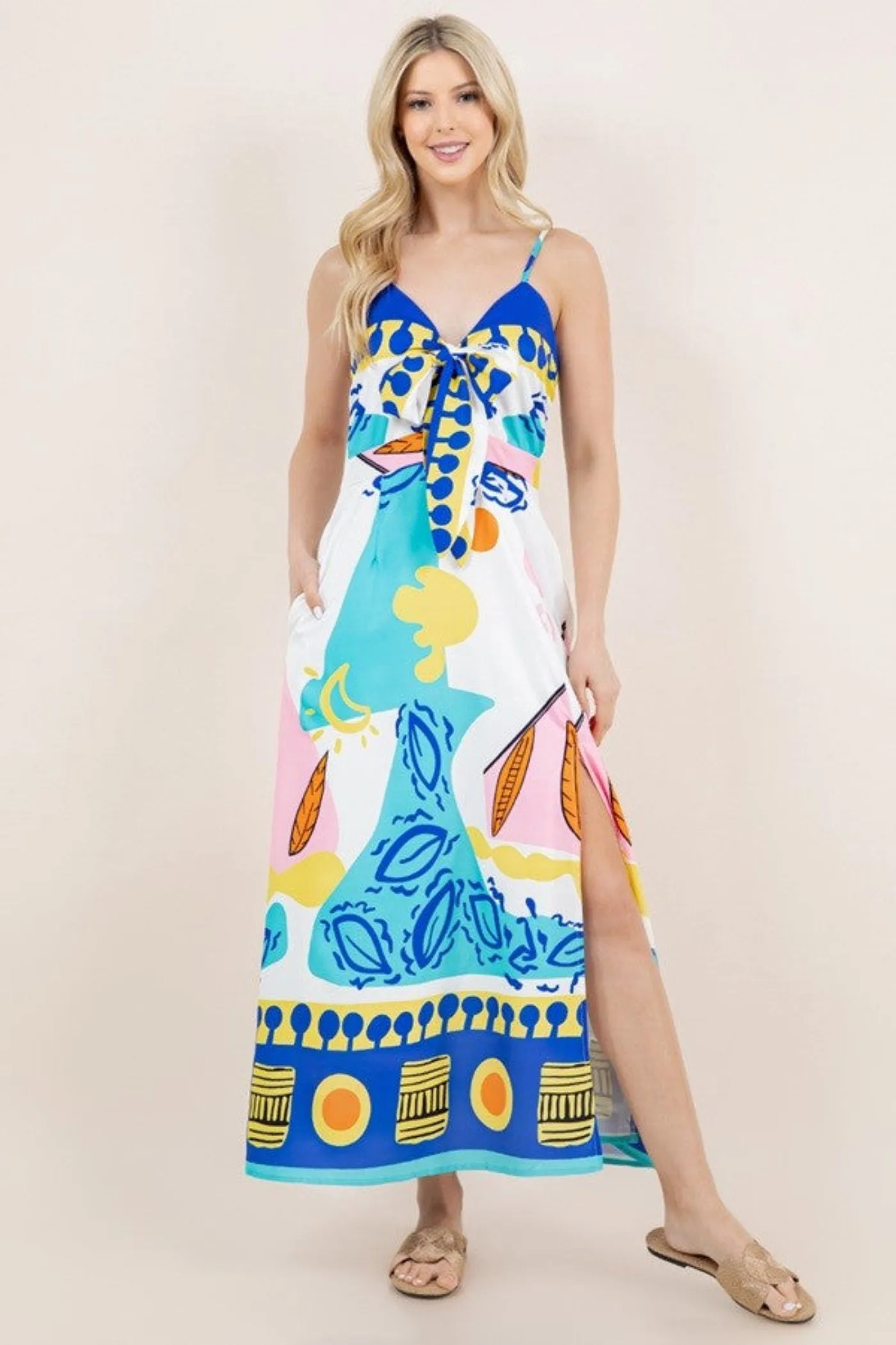 Minimalist Layering Soft Air SHERI PRINT MAXI DRESS
